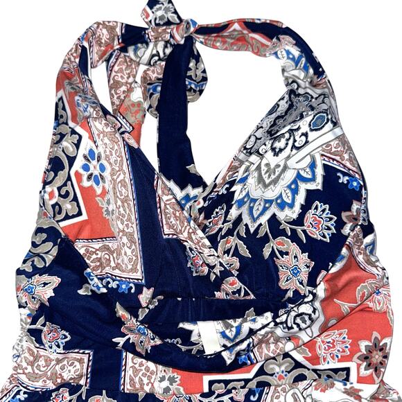 Soma Paisley Halter Handkerchief Hem Midi Dress Size Medium - Picture 10 of 13